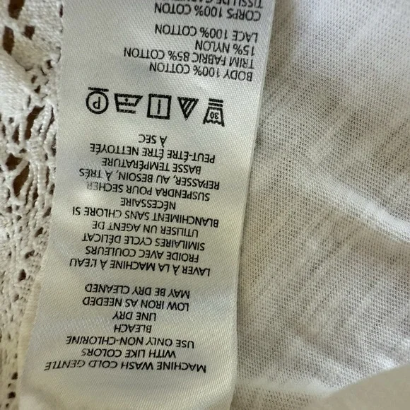 Anthropologie Pilcro White Lace Boxy Top Women M Boho Cottagecore Cotton $98 - Picture 8 of 10